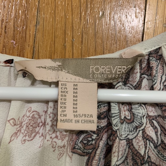 Forever 21 Floral Spaghetti-Strap Cold Shoulder Dress, Size Medium - Picture 7 of 8